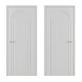 Modern White Interior Doors With Gold Handles And Arched Line Details Design