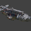 Sci-fi spaceship Starship Battleship Space Base Cyberpunk Future Vehicle 3d model