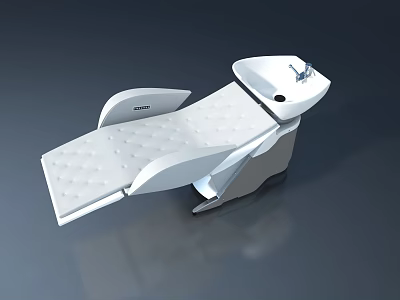 Modern White Dental Chair With Padded Seat Armrest And Headrest Design 3d model