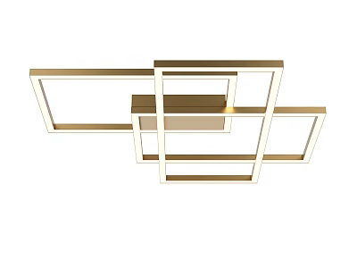 Modern Minimalist Ceiling Light With Geometric Square Metallic Frames For Home Interior 3d model