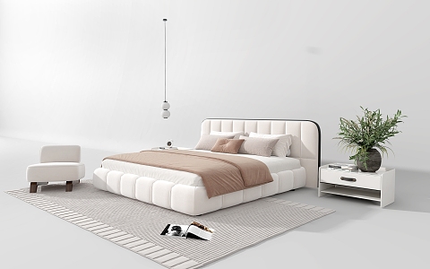 Modern Double Bed 3d model