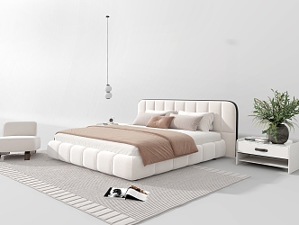 Modern Double Bed 3d model