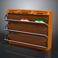 Wooden Shoe Cabinet With Multiple Shelves And Drawers For Home Storage