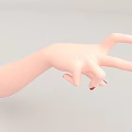 3D Rendered Human Hand With Red Painted Nails Making Pointing Gesture