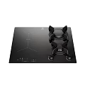 Black Modern Built in Gas and Induction Cooktop Household Kitchen Appliance