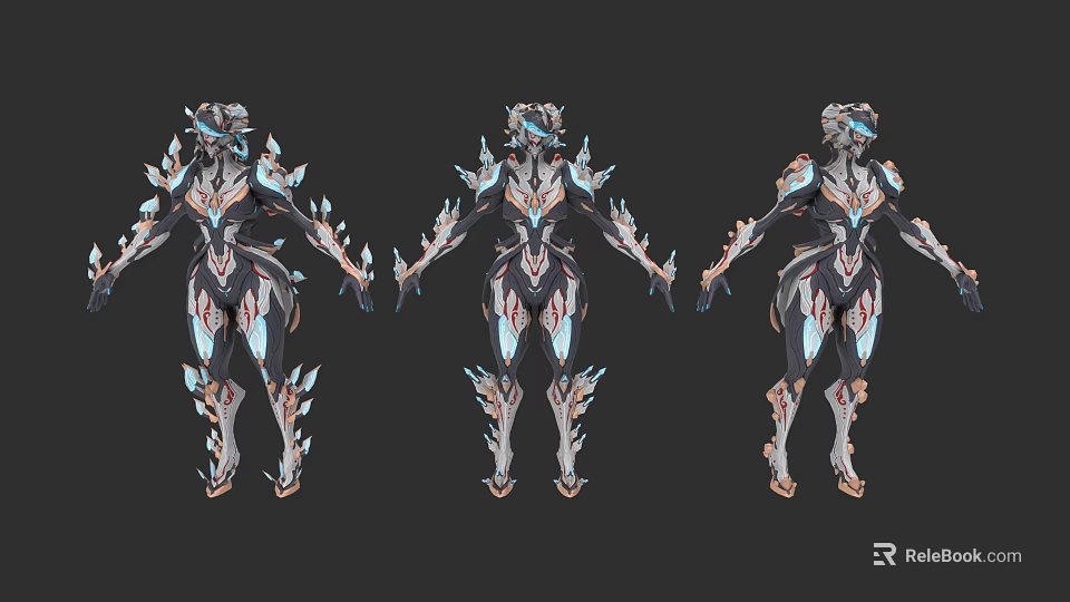 Detailed Sci Fi Game And Movie Character With Futuristic Armor And Glowing Accents 3d model 