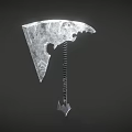Unique Metal Axe With Serrated Edge Spiral Handle And Intricate Design