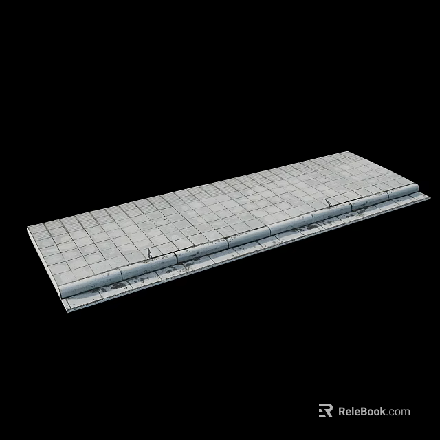Reinforced Road Pavement With Interlocking Concrete Blocks And Stable Edge Construction 3d model