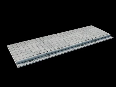 Reinforced Road Pavement With Interlocking Concrete Blocks And Stable Edge Construction 3d model