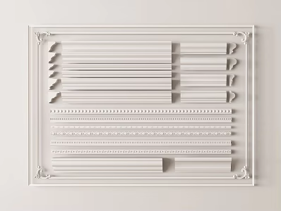 French Gypsum Line Corner Line Decorative Line Top Corner Line 3d model