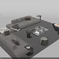 Modern Living Room Interior With Gray Sofa And Coffee Table Set Accent Chair Floor Lamp