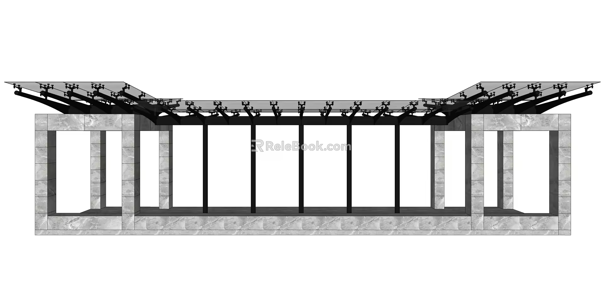 Modern gallery structure 3d model
