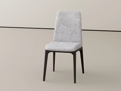 Modern Gray Fabric Leisure Chair With Black Legs And Minimalist Design 3d model