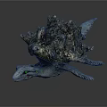 Mythical Fantasy Turtle Creature With Rock Like Shell And Webbed Limbs Features 3d model
