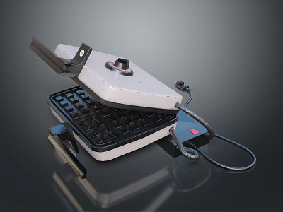 Modern Electric Waffle Maker With Non Stick Plates Easy To Use Household Kitchen Item 3d model