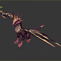 Game Film Mythical Dragon Character With Gold Black Horns Wings Ornate Details