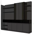Modern File Cabinet Design With Illuminated Shelves Vertical Strips And Drawers