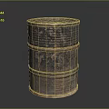 Rust Covered Metal Barrel for Household Storage with Vintage Design and Daily Use