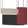 Modern Pendant Lights Featuring Beige Rectangular And Brown Cylindrical Shades For Home Decor 3d model