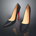 Elegant Black Pointed Toe High Heels With Red Heel And Stylish Design