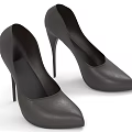 Elegant Black Leather Pointed Toe Stiletto Heel High Heels Women Fashion Footwear