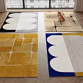 Square Rugs with Geometric Patterns and Vibrant Colors for Modern Interior Spaces 3d model