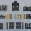 Various Ornate Decorative Gates With Intricate Metal Designs And Styles