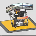Immersive Racing Simulator Entertainment Appliance With Multiple Screens Steering Wheel And Comfortable Seat