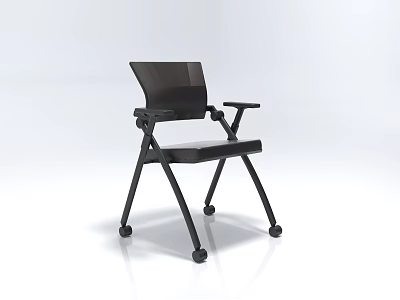 Modern Black Office Chair With Mesh Backrest Armrests And Rolling Wheels 3d model