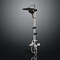 Modern Chrome Shower System With Rainfall Head Handheld Sprayer And Sturdy Metal Bracket 3d model