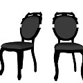 Elegant Accent Chairs With Black Frame Gray Upholstery And Curved Legs Design