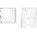 White Casement Windows With Glass Panes In Classic Interior Wooden Flooring