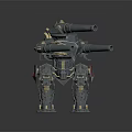 Smart Machine With Mechanical Body Multiple Metallic Cannons And Futuristic Design