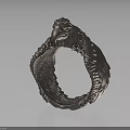 Artistic Detailed Metallic Eagle Head Decorative Ring With Textured Surface Design