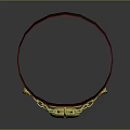 Brown Leather Strap With Heart Shaped Gold Lock And Chain Decoration
