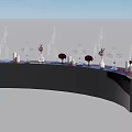 Interactive Zone With Black Curved Counter Red Flowers Transparent Goblets White Candles And Red Petals