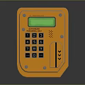 Professional Computer Security Access Control Device With Orange Keypad Green Display And Card Reader 3d model