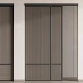 Modern Log Middle Ancient Sliding Door Sliding Door 3d model