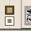 Decorative Wall Hangings With Geometric And Floral Patterns In Various Frame Designs 3d model
