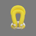 Yellow And White Inflatable Swim Rings Stacked For Summer Pool Use