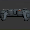 Ergonomic Blue Game Controller Design With Joysticks Buttons And LED Light
