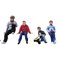 Modern multiplayer boy various sitting postures 3d model