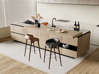 Western Kitchen Bar Nakajima Meal Guide Table and Chair 3d model