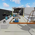 Roof Garden With Comfortable Sofa Coffee Table Hanging Chair Green Plants And Open Design