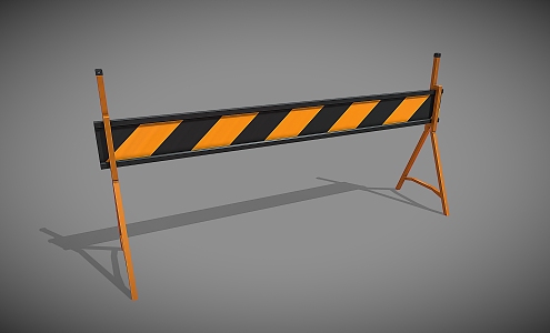 Building Barrier Railing Fence Barricade Road Facilities 3d model