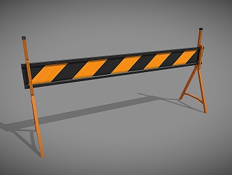 Building Barrier Railing Fence Barricade Road Facilities 3d model