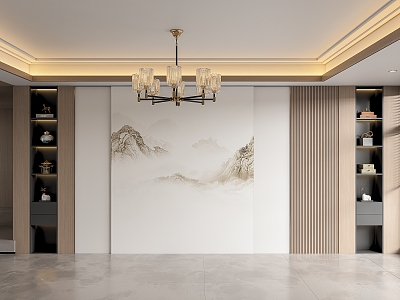 New Chinese living room background wall model