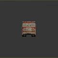 Rusty Red Fire Truck Model With Detailed Weathered Exterior And Roof Equipment On Black Background