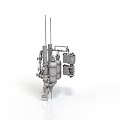 Lab Technician And Test Creature Working With Industrial Equipment Pipes Valves Gauges