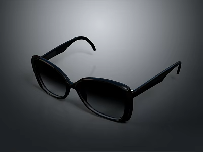 Fashionable Black Sunglasses With Sleek Frame And Gradient Lenses For Trendy Style 3d model